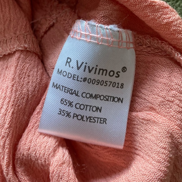 R. Vivimos Pink Coral Feminine Balletcore Cotton Blend Flowy Mini Dress size S - Picture 13 of 14